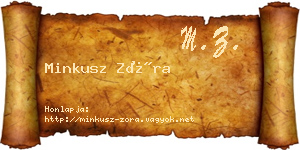 Minkusz Zóra névjegykártya